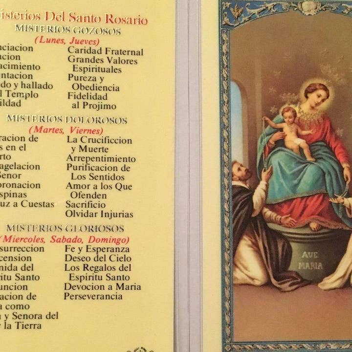 SAN JUDITAS RELIGIOUS ARTICLES - Vendita all'ingrosso Libro - Adulti - MISTERI DEL SANTO ROSARIO