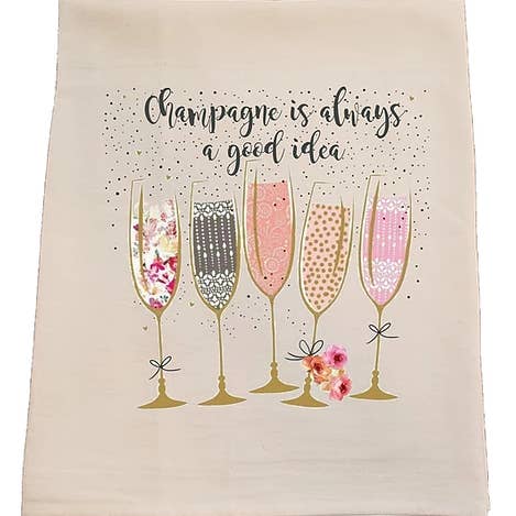 Bunnies and Bows - Wholesale Tea Towel - Champagne Tea Towel