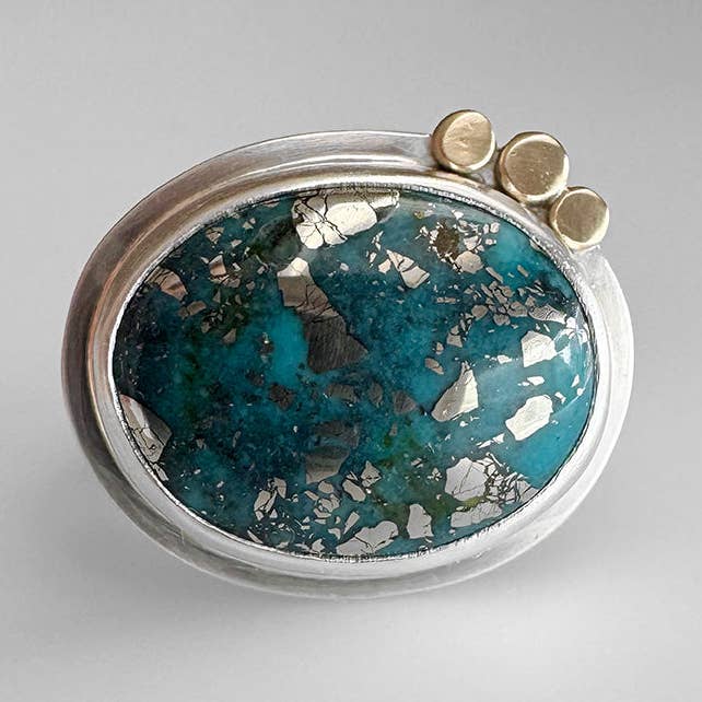 Anel Aura de Turquesa Morenci por atacado de McKenzie Mendel Jewelry