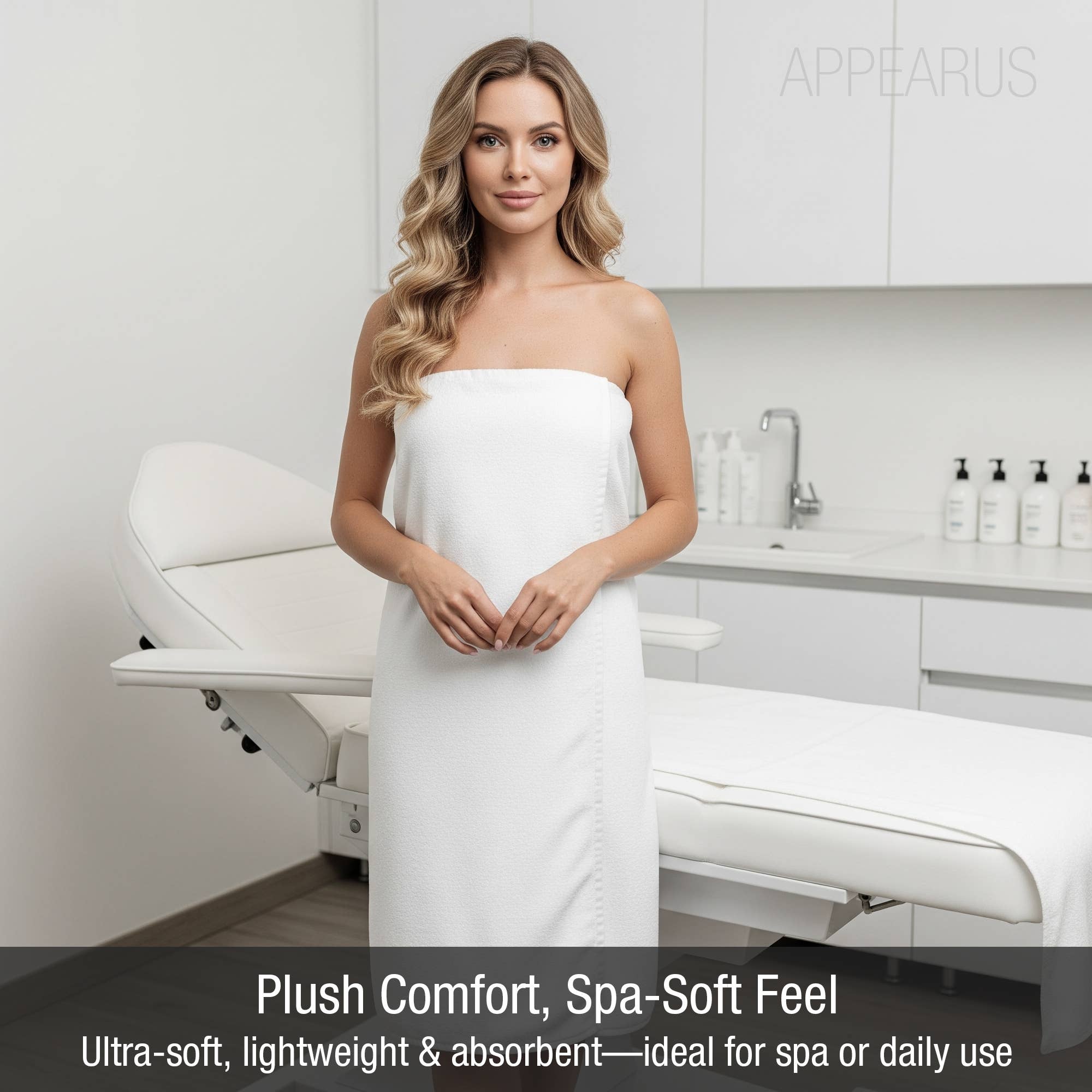 Appearus Products Corp. - Wholesale Badhanddoek - Pluche Microvezel Spa Wikkel – Lichtgewicht met Drukknopsluiting6