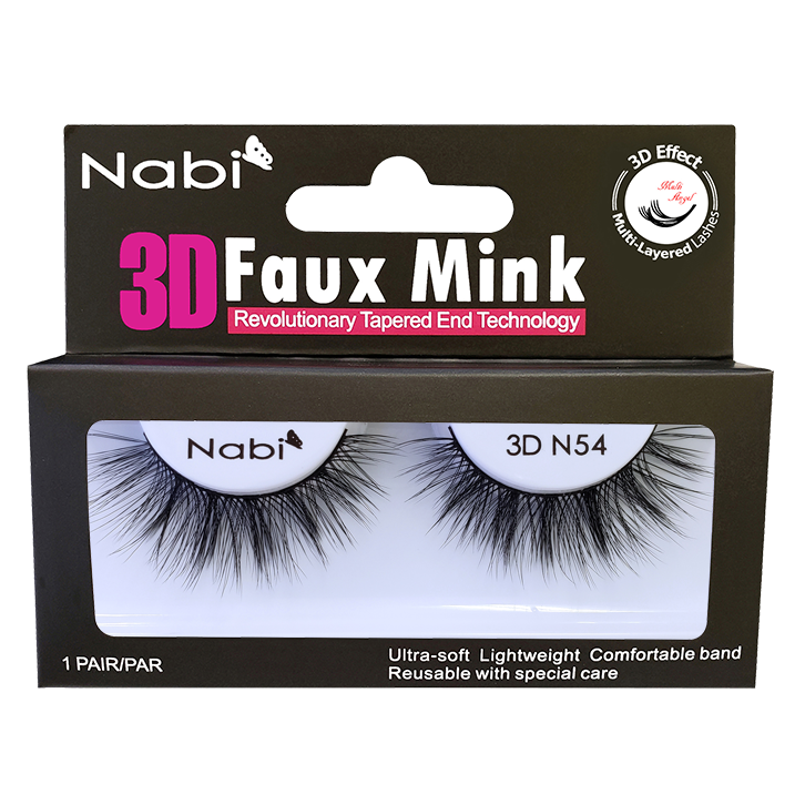 Nabi Cosmetic - Wholesale False/Fake Eyelashes - 3D N54 - Nabi 3D Faux Mink Eyelash 12PCS/PACK0