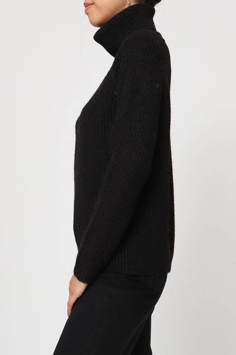 DIX-ONZE - Vente Pull en maille – femme - Pull Maille Côtelée – Col Roulé & Manches Longues21