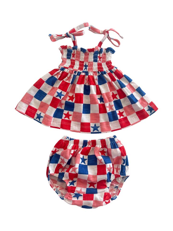 SIIX Collection – Conjunto de roupa - Bebé por atacado – Tabuleiro de xadrez vermelho, branco, azul e rosa/conjunto biológico de bata1