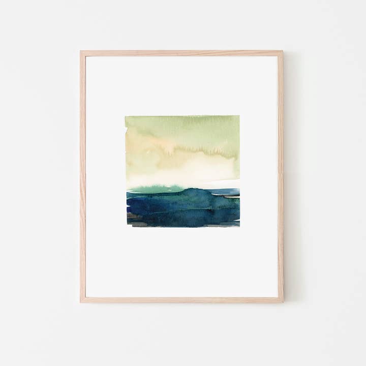 Stampa artistica «Indigo Waters» con paesaggio ad acquerello per la vendita all'ingrosso da parte di LaCott Fine Art