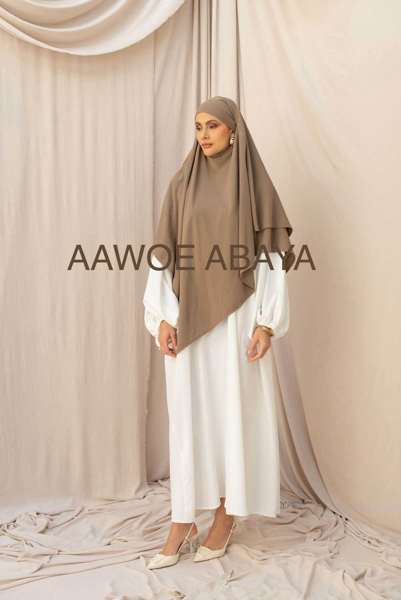 Aawoe Abaya - Wholesale Head Scarf - Women's - Medina Silk Double Veil Khimar - 26064