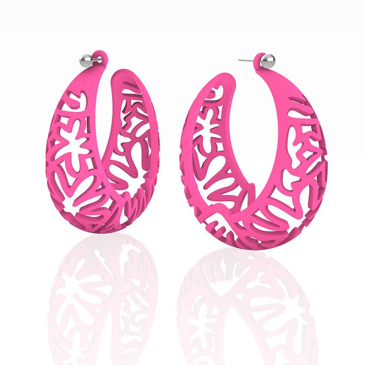 Aros ROSA XL MATISSE recorte CORAL para venta al por mayor de Ree Gallagher Jewelry