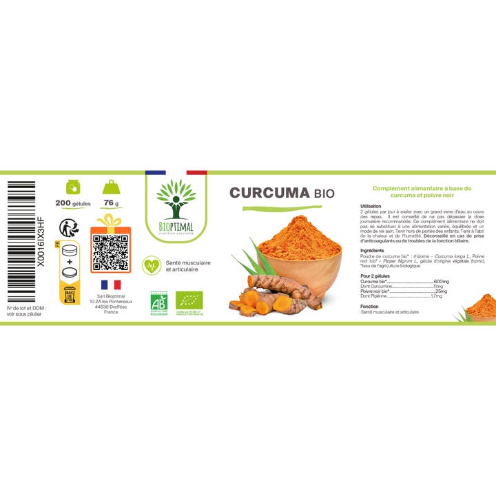 Bioptimal - Wholesale Oral Supplement/Vitamin - Organic turmeric - Food supplement - in capsules9