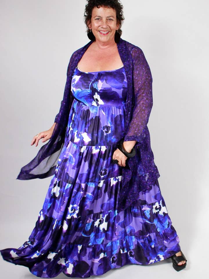 TCD Ravish Cardi - Purple Jigsaw for wholesale by The Carpenters Daughter