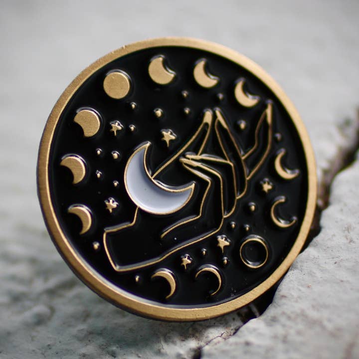 Luna Antique Gold Lapel Pin/Button for wholesale by NateDuval.com