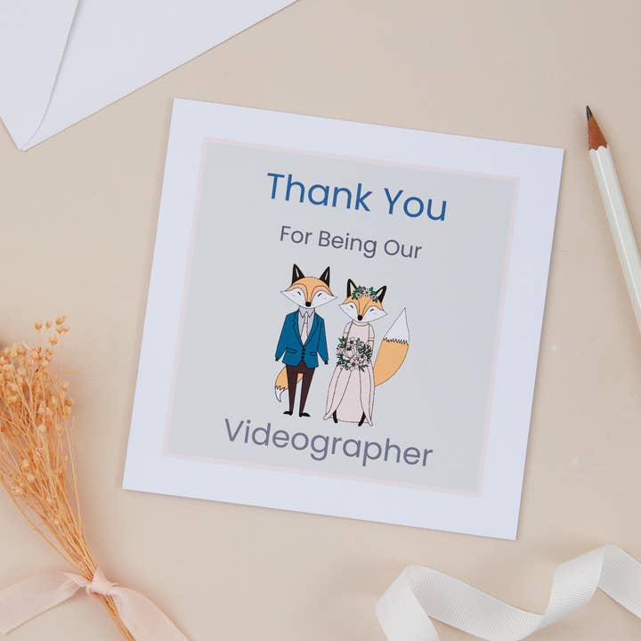 Videographer Thank You Card for wholesale by Susiedoesstationery