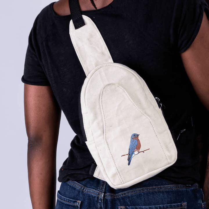 Ecodunia - Wholesale Crossbody Bag - Women's - Bluebird bird "Buru" Sling Bag 6