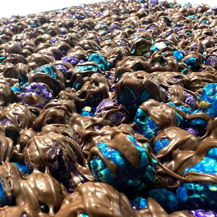 Candied Popcorn O'Mixed Berry 🫐 🍇 w/ Milk Chocolate for wholesale by O'Shea's Candies Sweet Shop