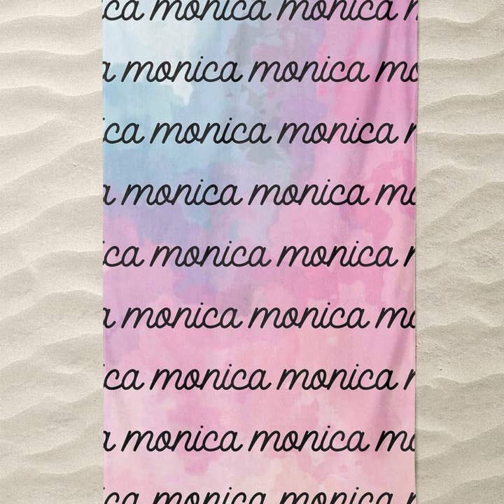 Hustle+Heart - Wholesale Beach Towel - Rainbow Ombre Name Repeat Beach Towel (BTOWEL1025)