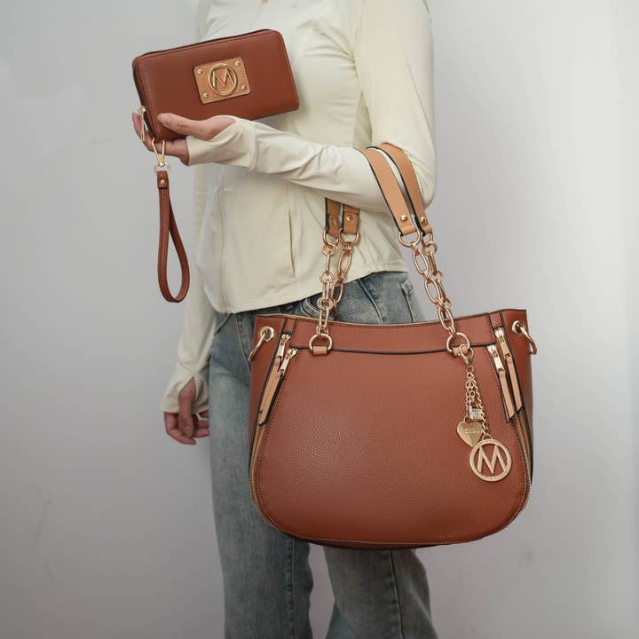 MKF Collection - Wholesale Shoulder Bag - Women's - MKF Lina Shoulder Handbag with Wristlet Wallet Women Purse