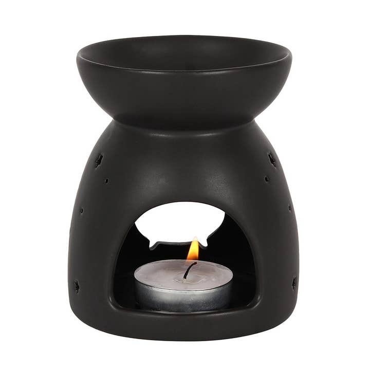 Something Different Wholesale - Wholesale Wax Warmer - Gothic Black Cauldron Cut Out Oil Burner and Wax Warmer