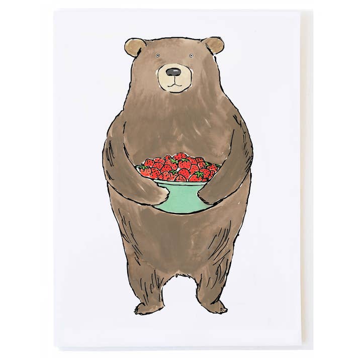 mollyOcards - Wholesale Thank You Card - Berry Bear