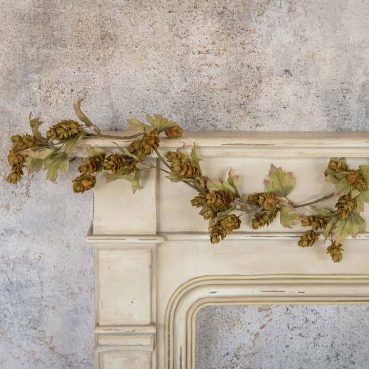 6' GREEN HOPS GARLAND W/ FALL LEAVES for wholesale by Ragon House