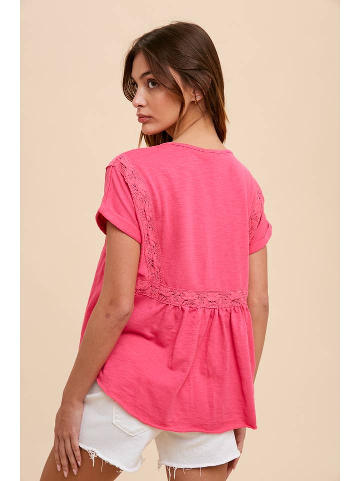 In Loom - Wholesale Gebreide top - Dames - HENLEY T-SHIRT MET KANTEN ACCENTEN0