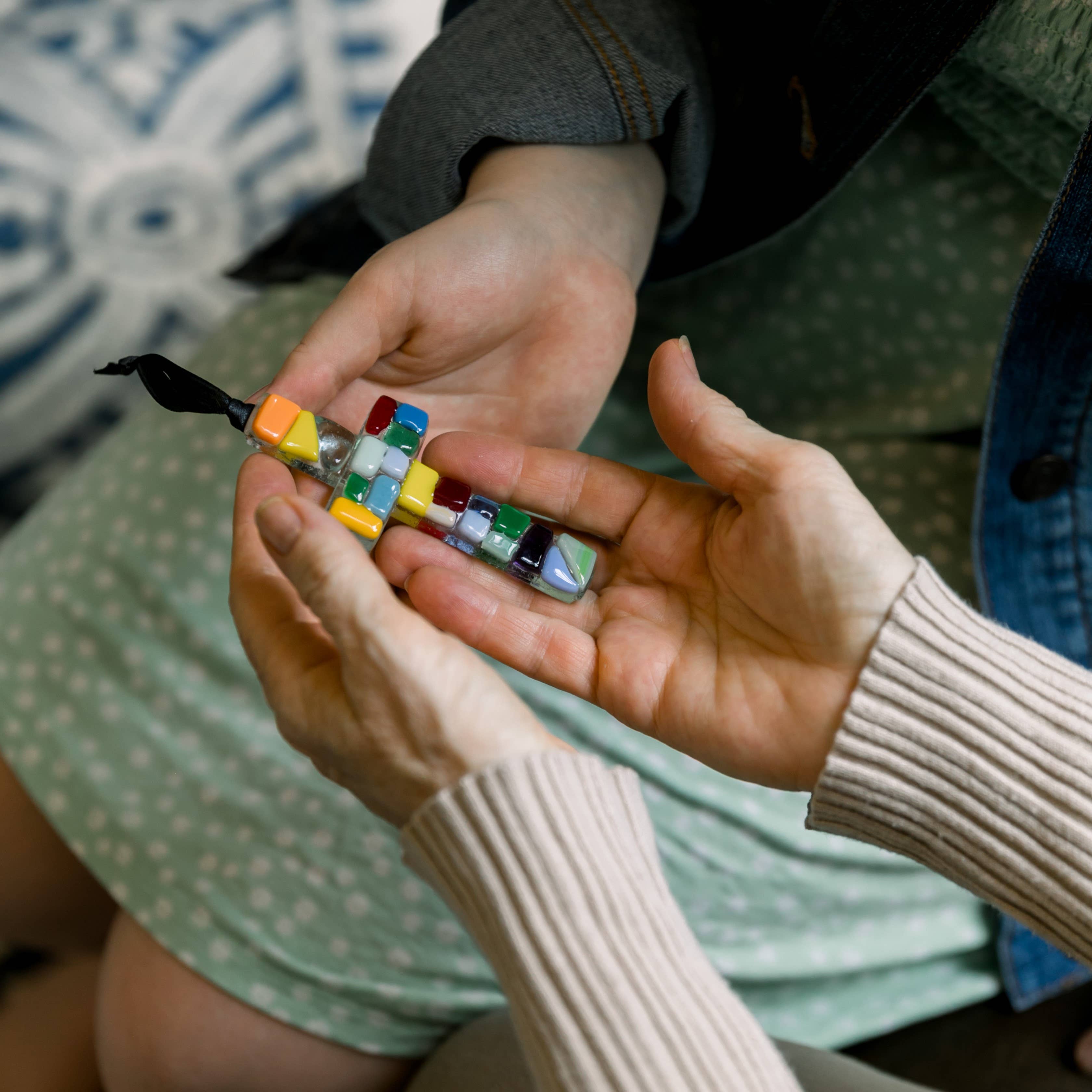 The Grandparent Gift Co. Inc. - Wholesale Decorative Tabletop Object - Caregiver Inspirational Gift Cross: USA Handmade Glass 44712