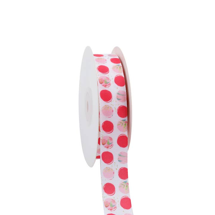 LA Ribbons Wholesale - Wholesale Ribbon - Gift Wrapping - 7/8" LOVE DOTS GROSGRAIN RIBBON