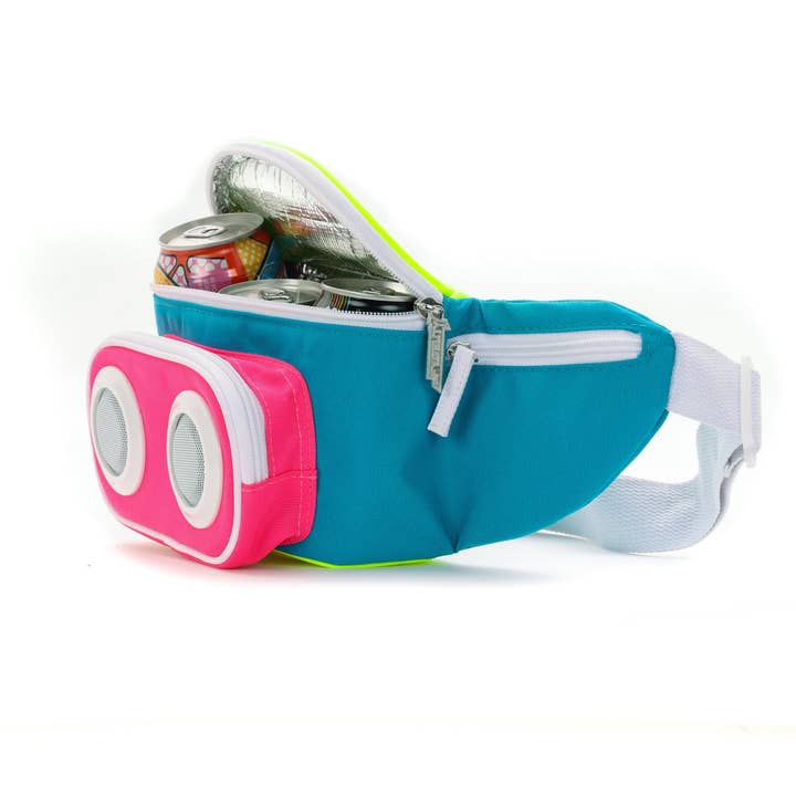 Fydelity - Wholesale Speakers - 87241: FI-HI Bluetooth Speaker | 3-Can Cooler Bum Bag | Neon Vibes1