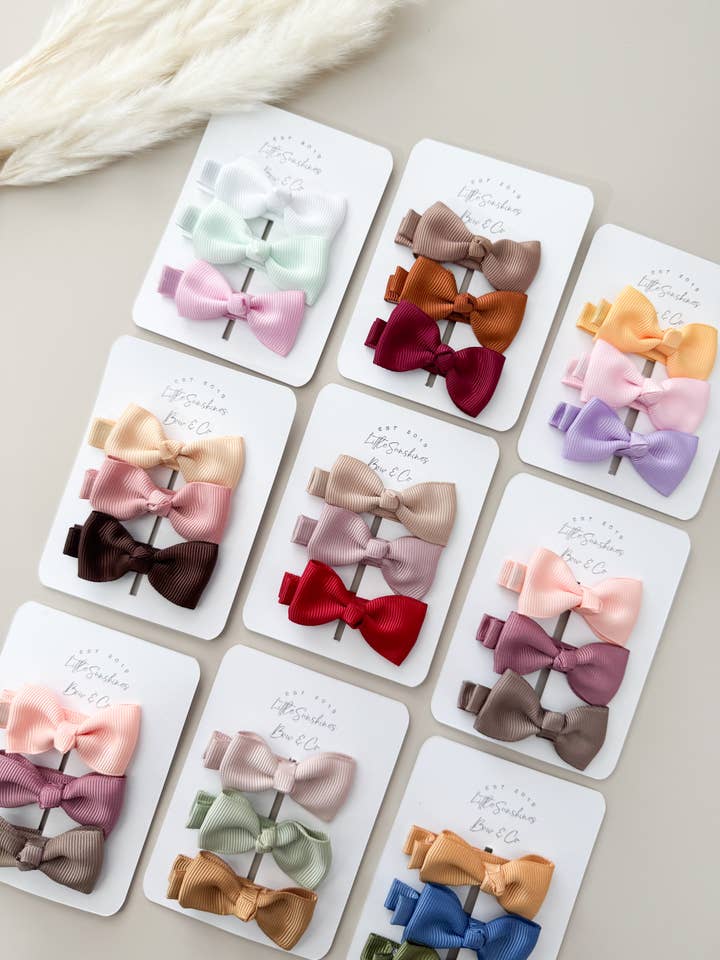 Ribbon Hair Bows- Set of 3 for wholesale by Little Sunshines Bow & Co