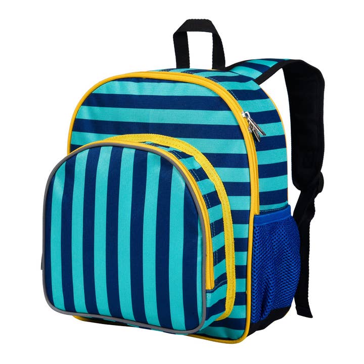 Blue Stripes 12 Inch Backpack for wholesale by Wildkin