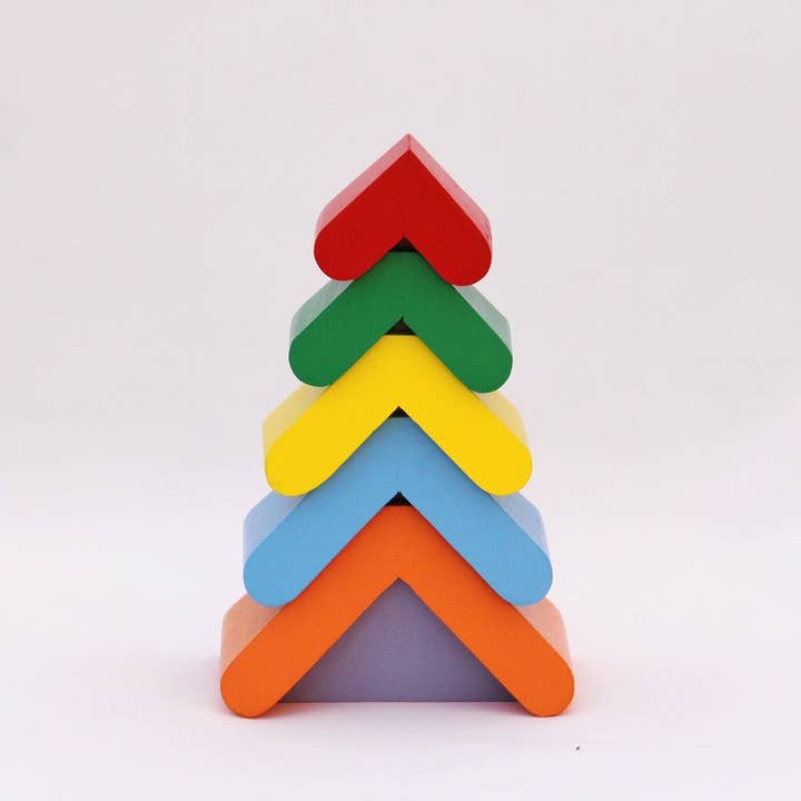 Gioco di smistamento di giocattoli in legno «Piramide colorata», Montessori per la vendita all'ingrosso da parte di Komarov Toys