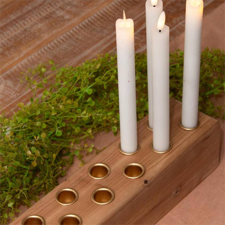 Audrey's Home & Gift - Wholesale Candle Holder - Wooden Taper Candle Holder Centerpiece (PC)