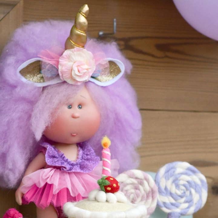 Dolls and Accessories - Wholesale Doll – Kids - Handcrafted Collectible Mia Unicorn Doll (1132) by Nines D'Onil
