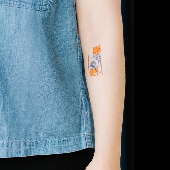 Tattly - Wholesale Temporary Tattoo - Sweater Cat Tattoo Pair
