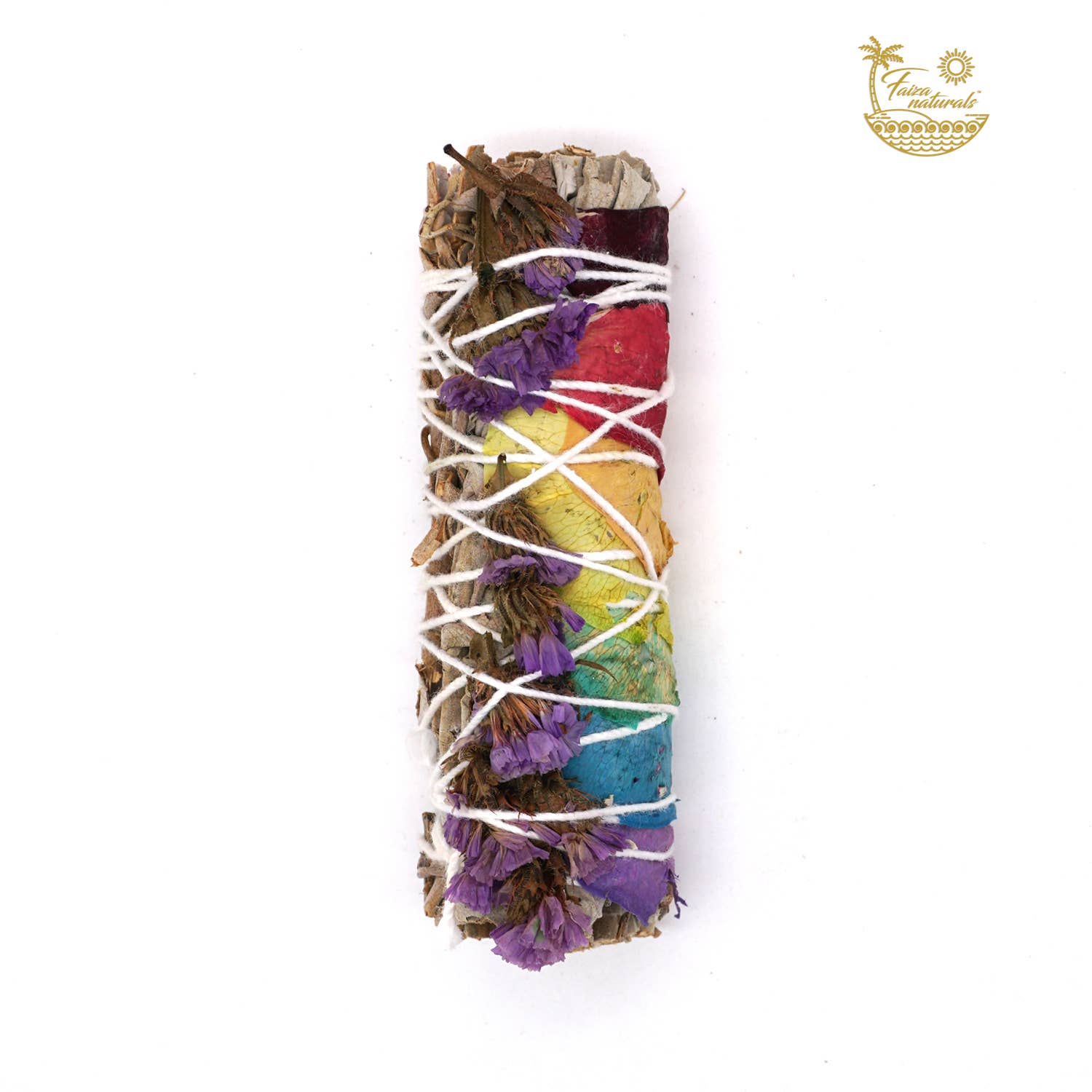 Faiza Naturals - Wholesale Sage Bundle - 7 Chakra Rose with Purple Sinuata White Sage3