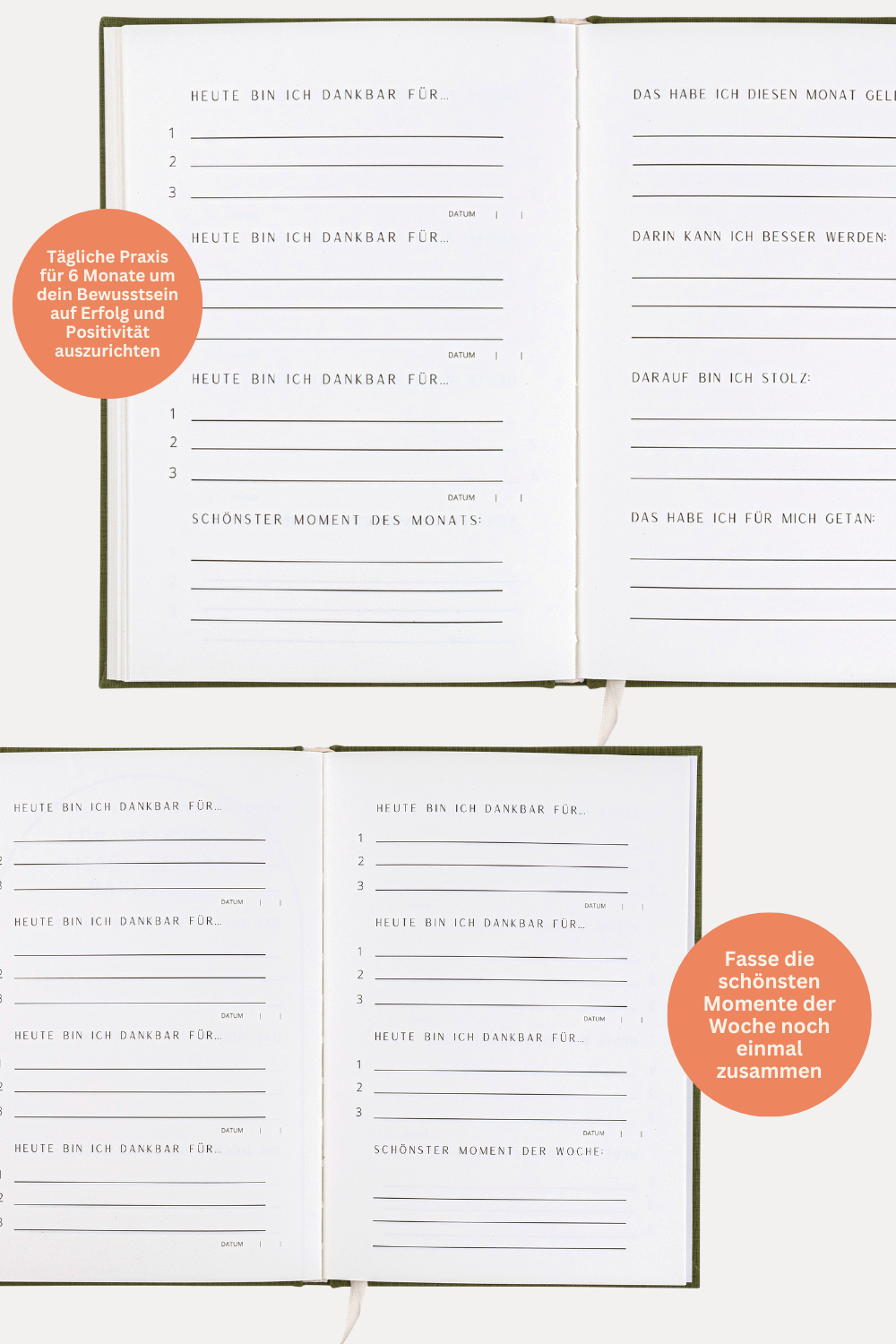 verdure THE LIFE BARN Gratitude Journal For What I Am Thankful Green for wholesale on Faire10