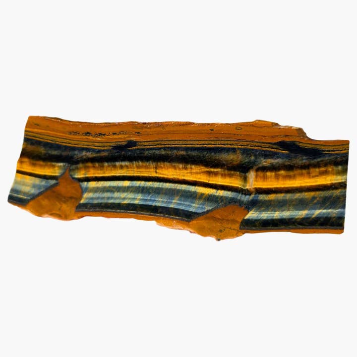 Lapidary Central - Wholesale Spiritual Stone/Crystal - Hawkeye Tiger Eye Slab – Blue Chatoyant Flash with Golden Band Contrast4