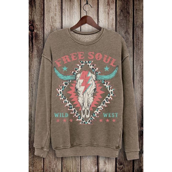 FREE SOUL WILD WEST MINERAL SWEATSHIRTS für den Großhandel von HRTandLUV