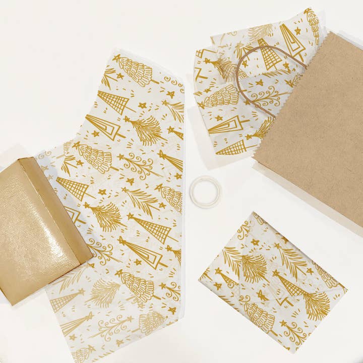 Eleven Fashion - Wholesale Tissue paper - Gold Trees Designer Printed Tissue Paper4