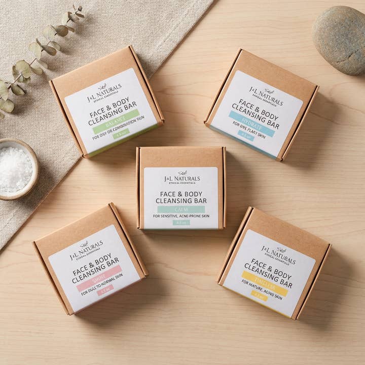 Barre nettoyante pour le visage et le corps - 5 régimes pour la vente par J&L Naturals