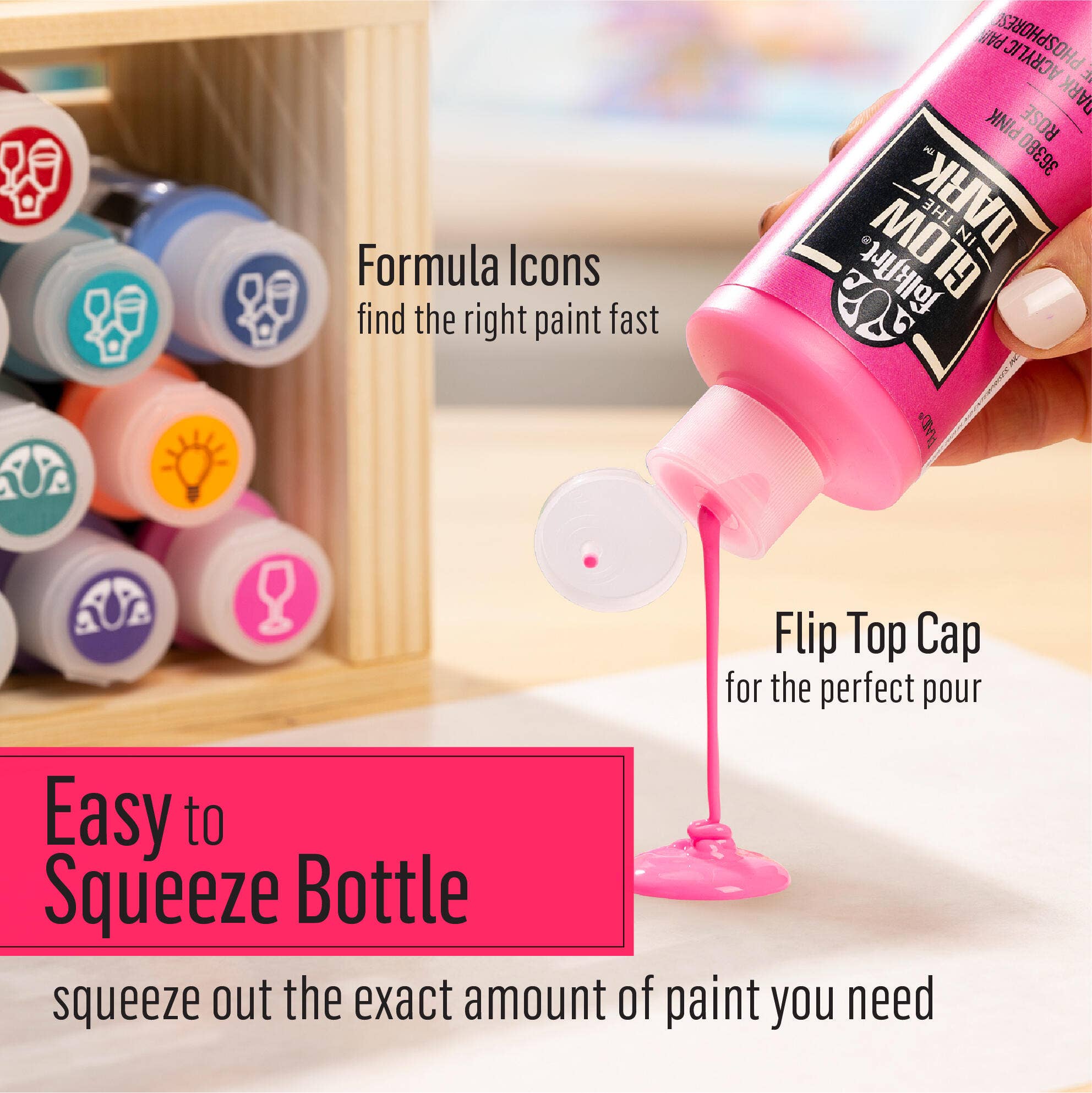 Plaid Crafts - Wholesale Acrylic Paint - FolkArt ® Glow-in-the-Dark Paint Set - 4-Piece2