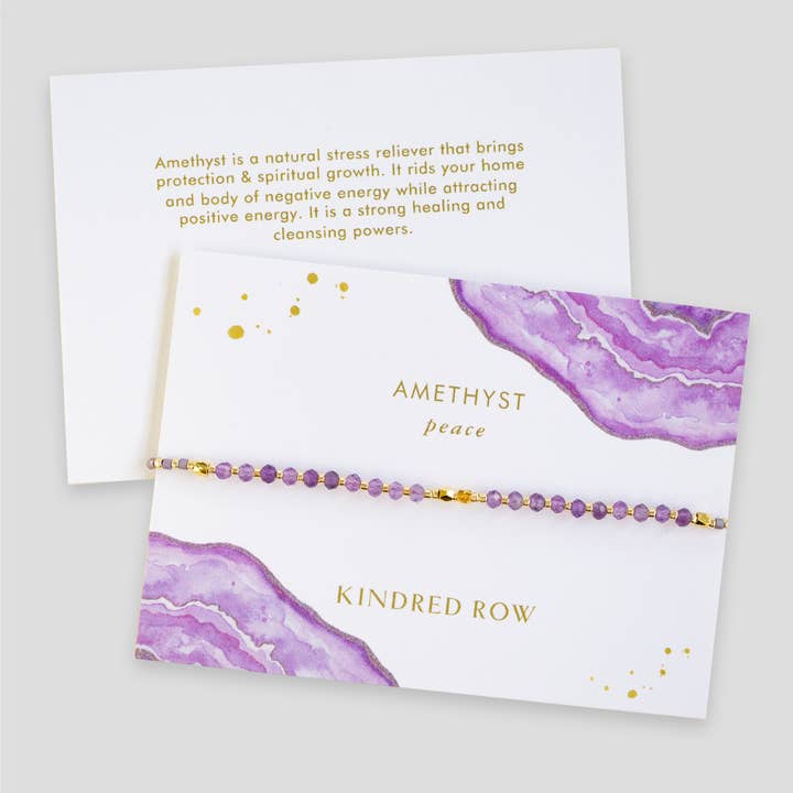 Kindred Row - Wholesale Beaded Bracelet - Amethyst Healing Gemstone Stacking Bracelet1