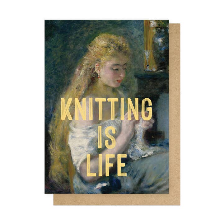 Knitting Is Life Greetings Card for wholesale by East End Prints - Greetings Cards & Postcards
