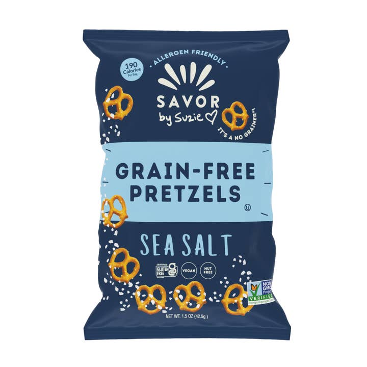Savor by Suzie - Wholesale Pretzels - Sea Salt Grain Free Pretzels Mini Bags 1.5 oz