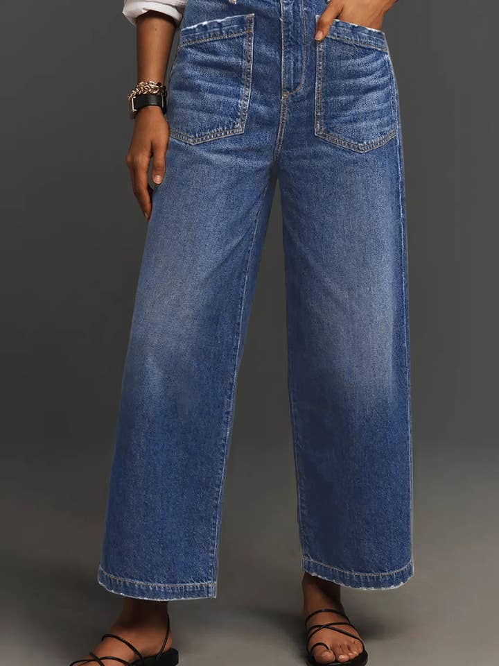 Lovesoft - Vendita all'ingrosso Jeans - Donna - Jeans a tunica da donna con tasca applicata minimalista Bluing.7