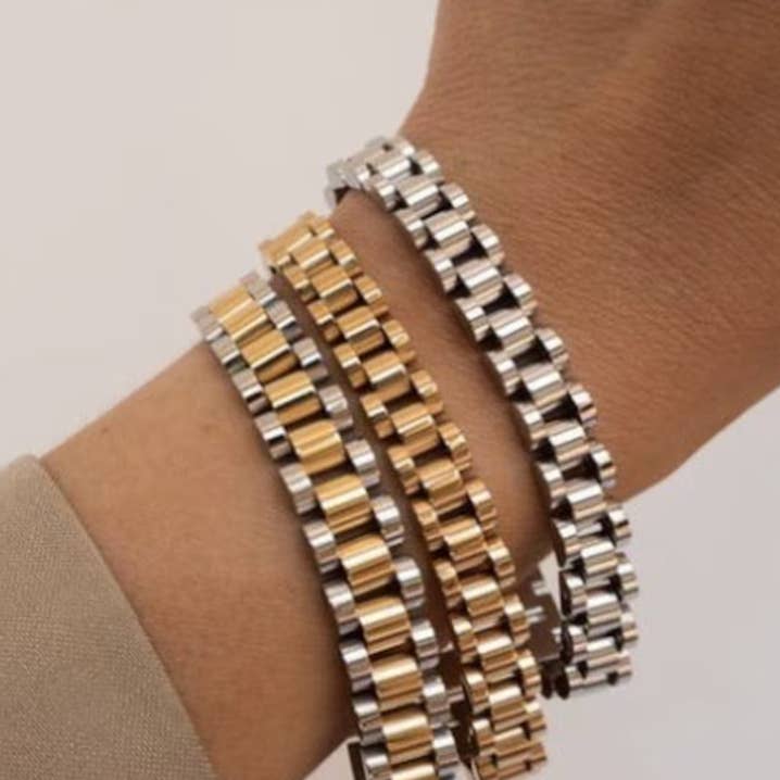 HoopLa - Wholesale Link & Chain Bracelet - Â Watch Band Link Bracelet, Bangle. Â Steel Rol-X