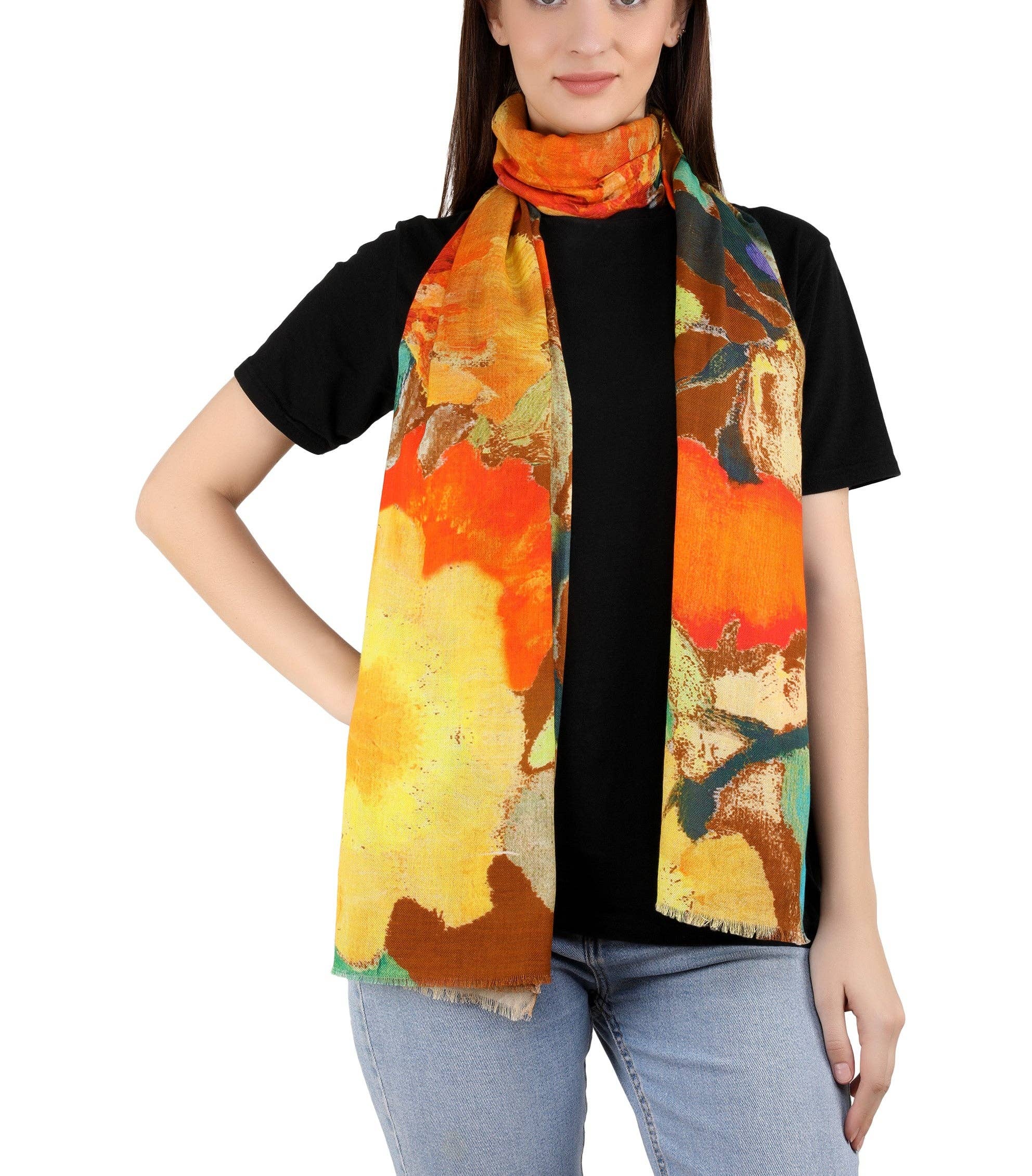 Continents Brands - Wholesale Scarf - Women's - Jugnie Nova Star Cotton Printed Cashmere Scarf for Women2