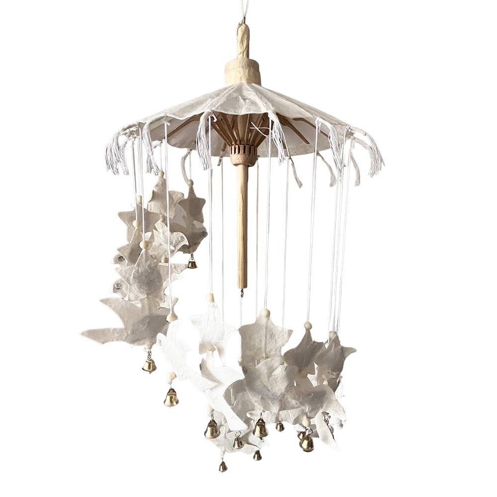 VIE - Vendita all'ingrosso Decorazione mobile - Mobile artigianale in carta di gelso, cuore e farfalla, 50x20 cm9