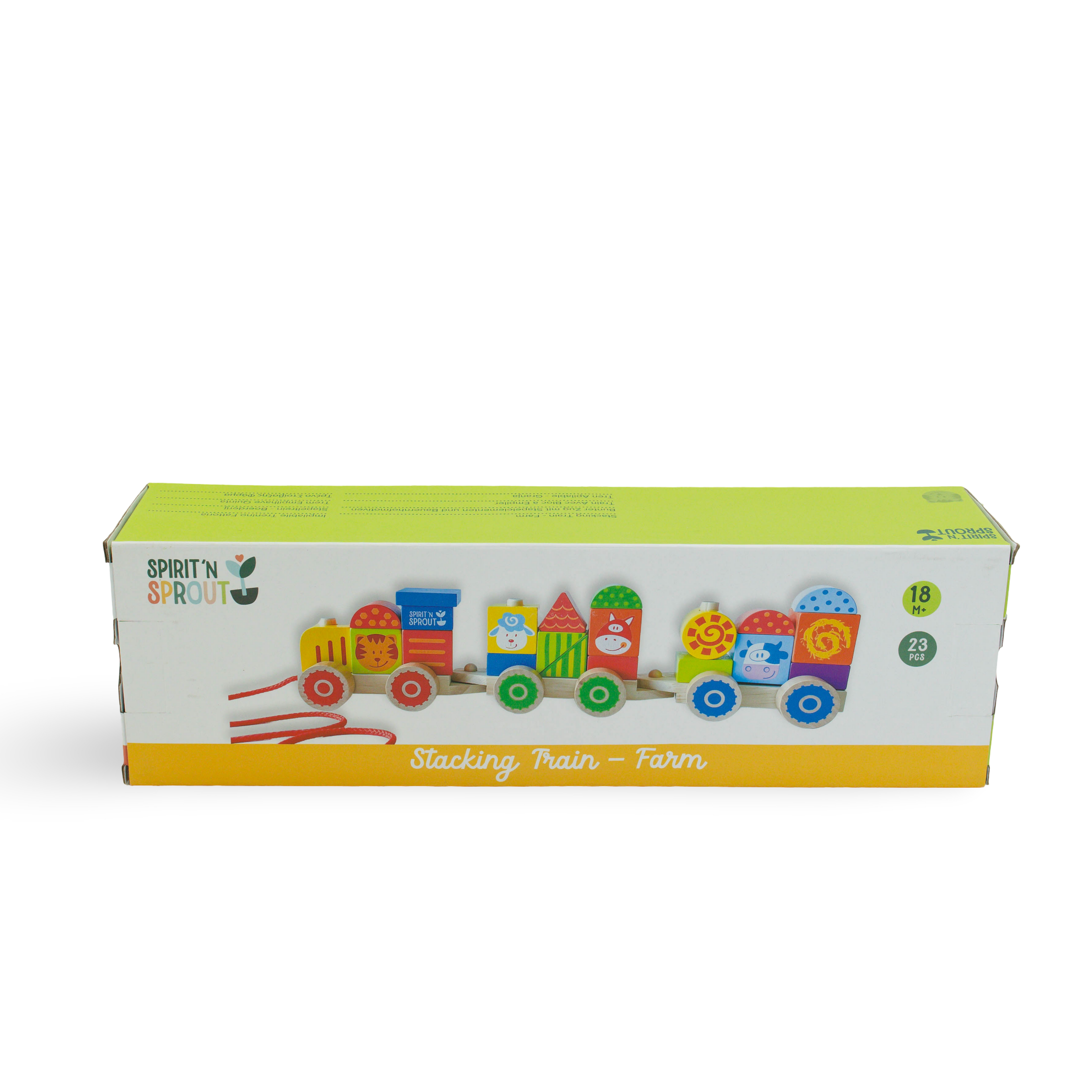 Spirit 'N Sprout - Wholesale Wood Toy - Kids - Farm Wooden Train Set for Kids - Pull Along Stacking Train2