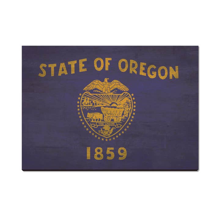 Oregon Rustic Wood Flag - Wood Postcards & Magnets for wholesale by DaydreamHQ