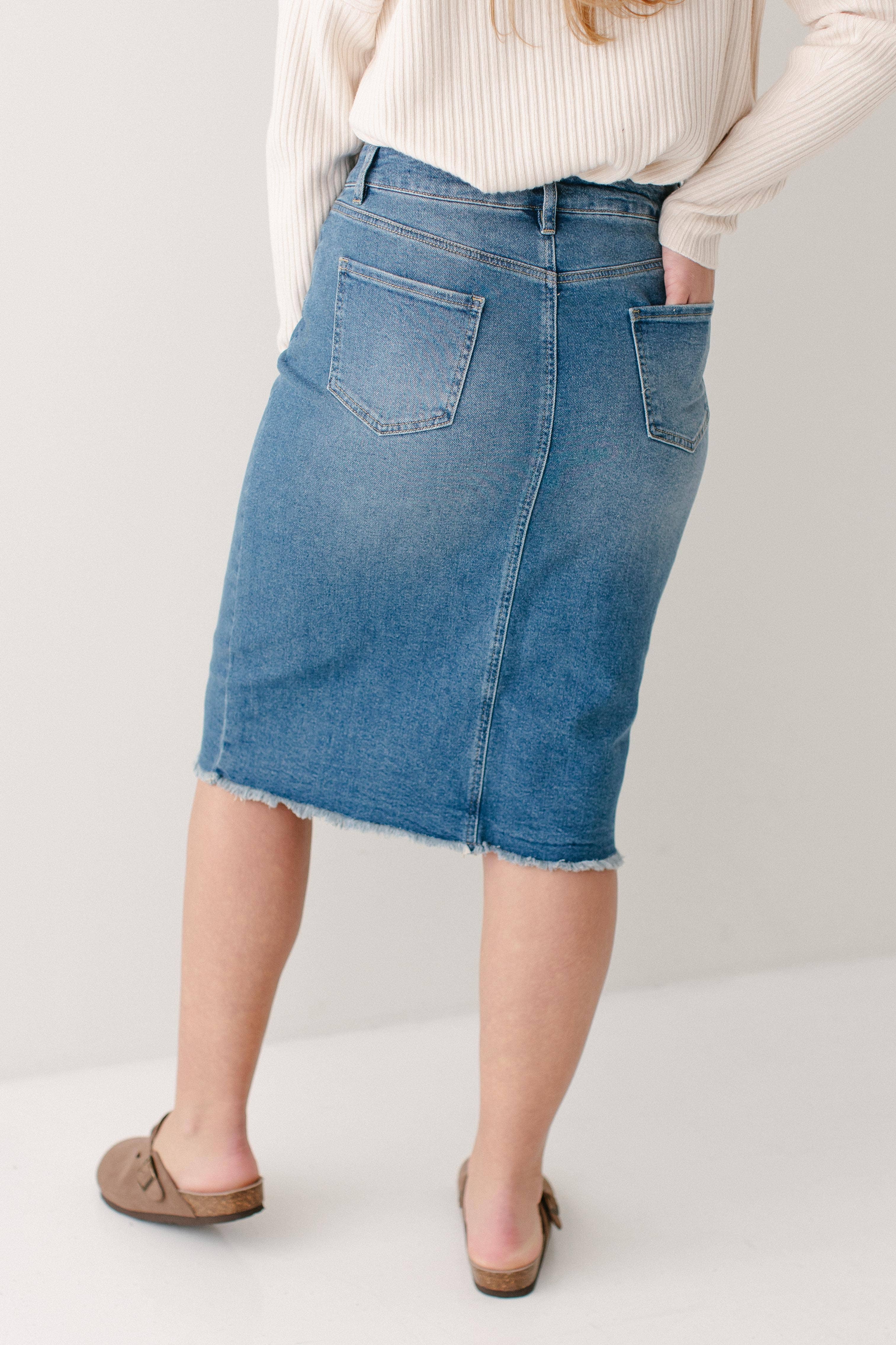 The Main Street Exchange - Wholesale Skirt - Women's - 'Nala' Distressed Denim Skirt13