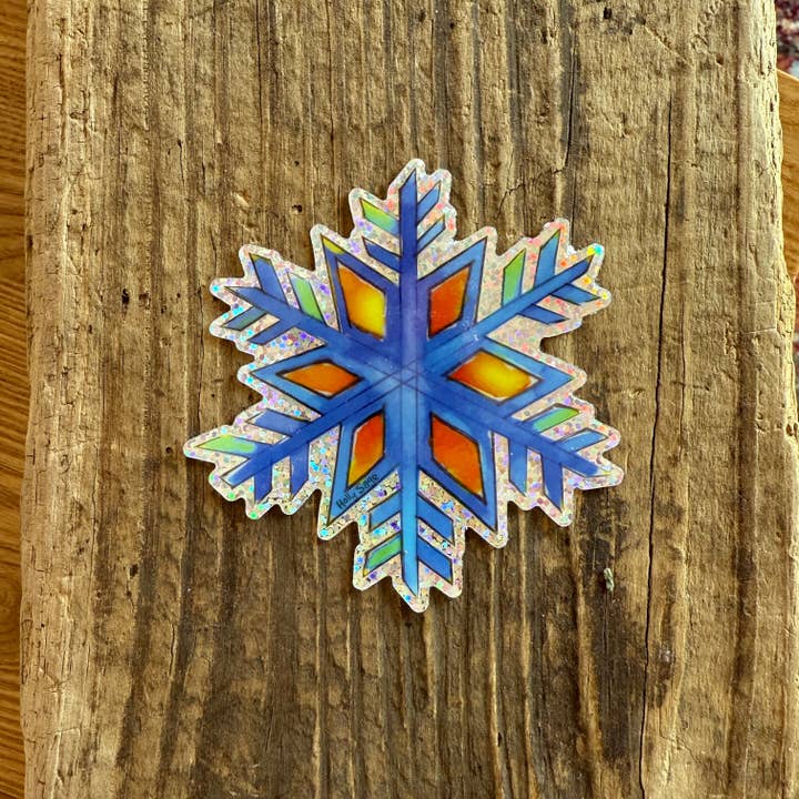 Holly Sage Art - Wholesale Phone & Laptop Stickers - Glitter Snowflake Sticker