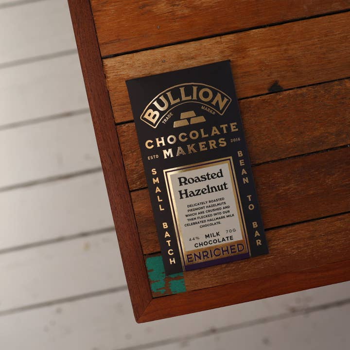 Bullion Chocolate - Wholesale Chocolate bar - Roasted Hazelnut - Milk Enriched Bar1